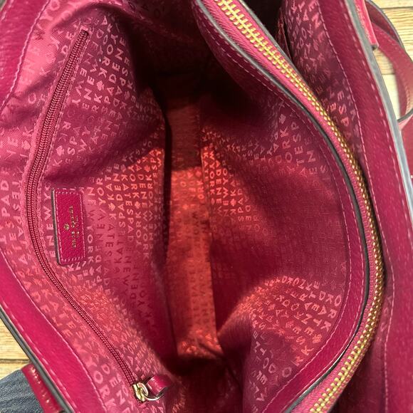 Kate Spade Leather Burgundy Plain Handbag - Picture 7 of 7